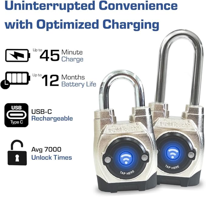 5th GEN Outdoor Smart Padlock – Keyless Bluetooth & NFC Lock, Durable - Image 6