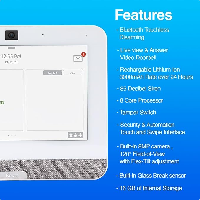 Qolsys IQ Panel 4: Wireless Smart Home Security System Alarm Panel - Image 7