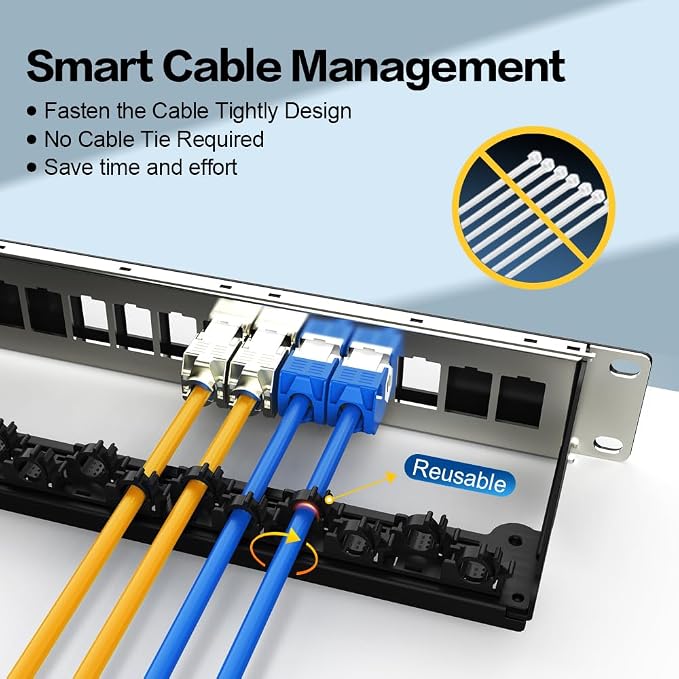 16 Port Patch Panel Blank Keystone Patch Panel 1U Network - Image 2