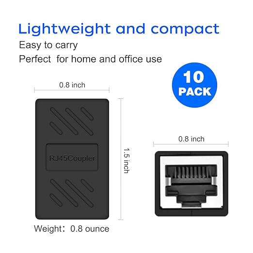 RJ45 Cat6 Coupler Ethernet Extender Connector, 10 Pack in line Coupler Cat7 - Image 6