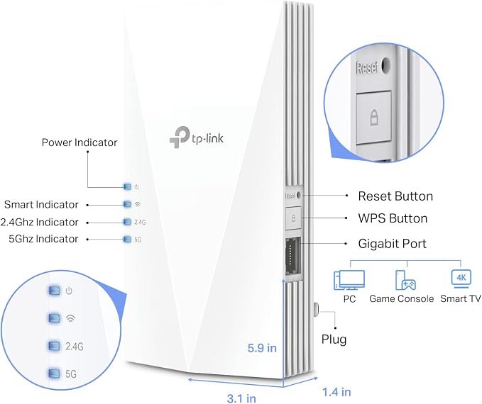 TP-Link AX1800 WiFi 6 Extender Internet Booster, Covers up to 1500 sq.ft and 30 - Image 4
