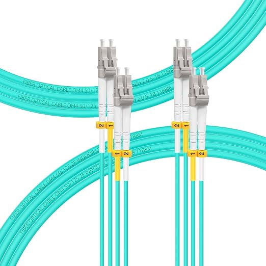 FLYPROFiber- 3M-2Pack OM4 LC to LC Fiber Patch Cable, MM Multimode Fiber Optic by FLYPROFiber