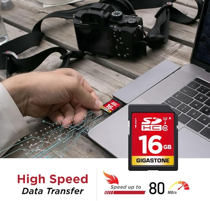 GIGASTONE 16GB SD Card UHS-I U1 Class 10 SDHC Memory Card High-Speed Full HD - Image 3