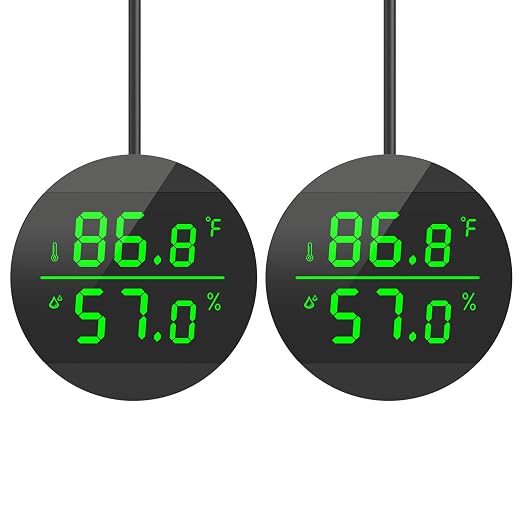 QZQ Reptile Thermometer and Humidity Gauge, LED Digital Thermometer Hydrometer by QZQ