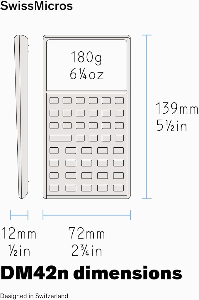 SwissMicros DM42n RPN Calculator – HP 42S Software, 316L Stainless Steel Casing - Image 6
