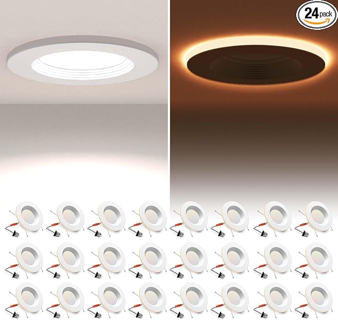 POWERASIA 24 Pack 5/6 Inch LED Can Lights by POWERASIA