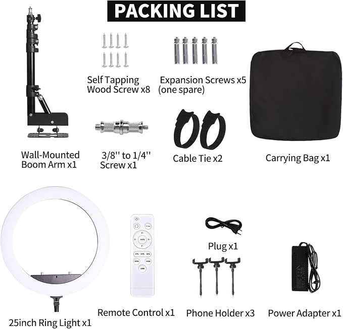 25 '' Ring Light Wall Mount - Image 2