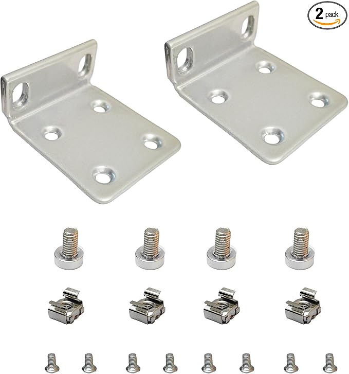 1U Rack Ears Compatible with Ubiquiti Switch 16/24/48 Series, Standard 19 Inch by CARONIN