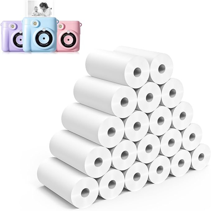 20 Rolls Instant Print Camera for Kids Refill Print Paper by Hikkon