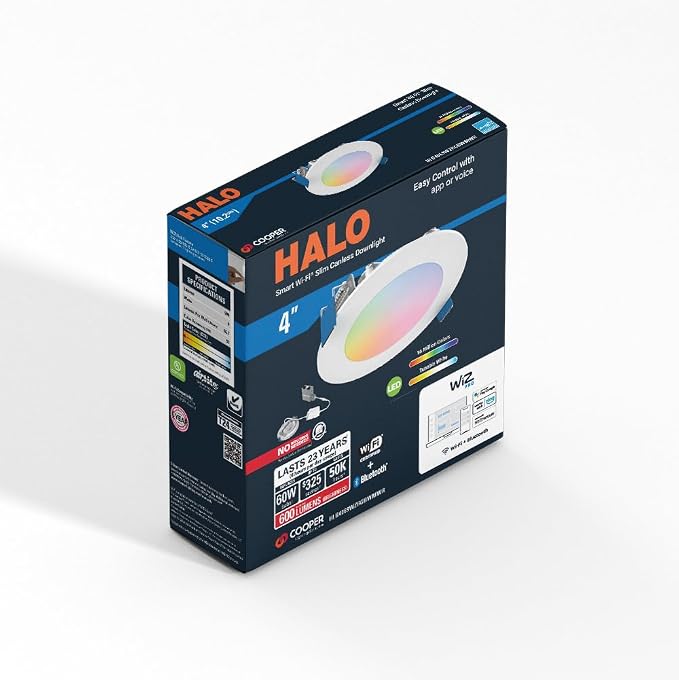 HALO 4” Smart Wi-Fi Slim Canless Recessed LED Downlight Powered by WiZ Pro - Image 11