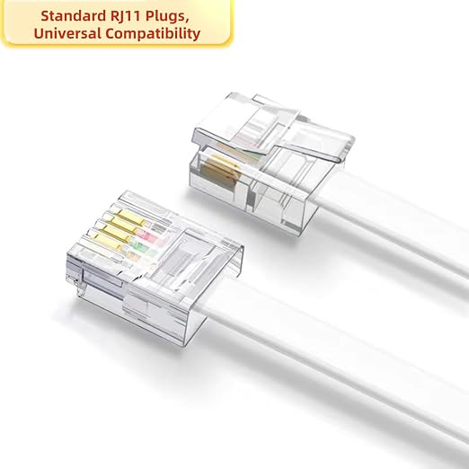 EZYUMM 15ft Telephone Extension Cord, Standard RJ11 Phone Cable - Image 2