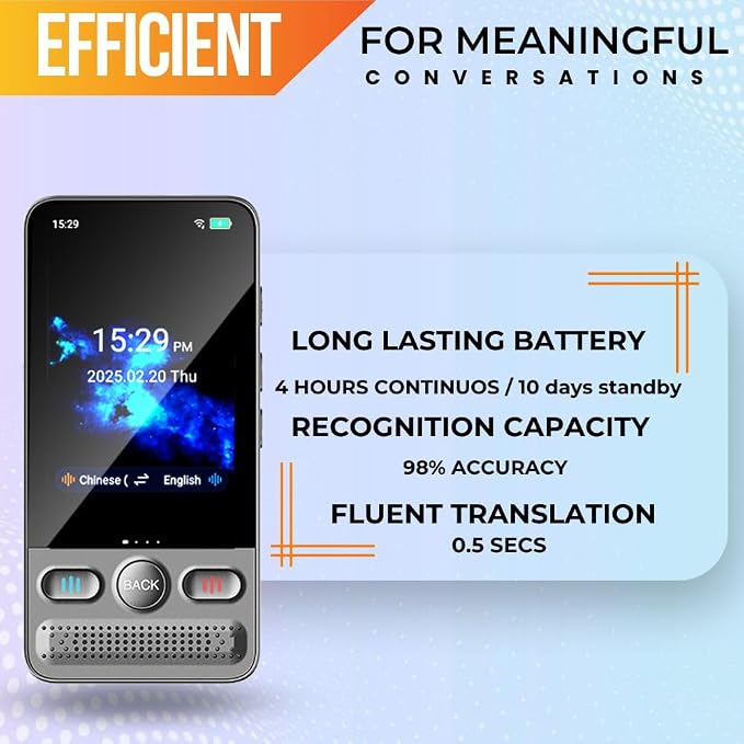 Language Translator Device, Voice/Text Bidirection Word Translator, 138 - Image 3
