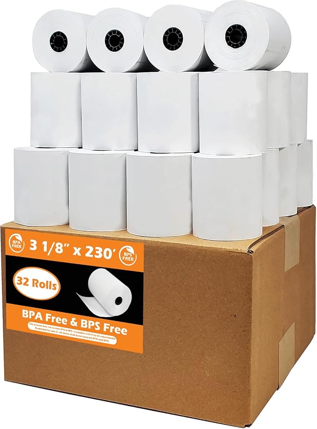BPS Free Thermal Paper 3 1/8" x 230 ft Climate Friendly Receipt Rolls fits all by BuyRegisterRolls%C2%AE