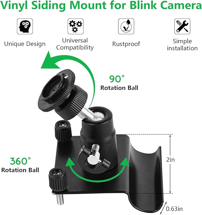2Pack Vinyl Siding Mount for Blink Outdoor 2K+ / Outdoor 4/, Blink XT / XT2 / - Image 3