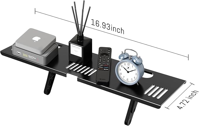 CABTE Adjustable Steel TV Top Shelf, Floating TV Stand, Universal Monitor Shelf - Image 2