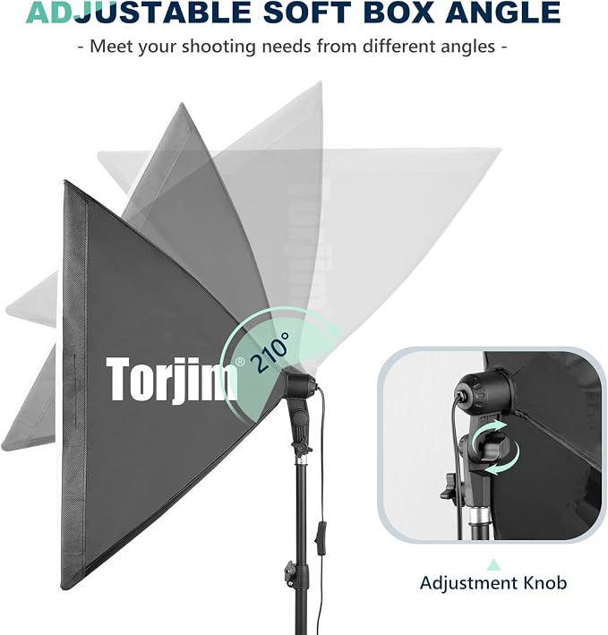 Torjim Softbox Photography Lighting Kit, Photography Continuous Lighting Kit - Image 3