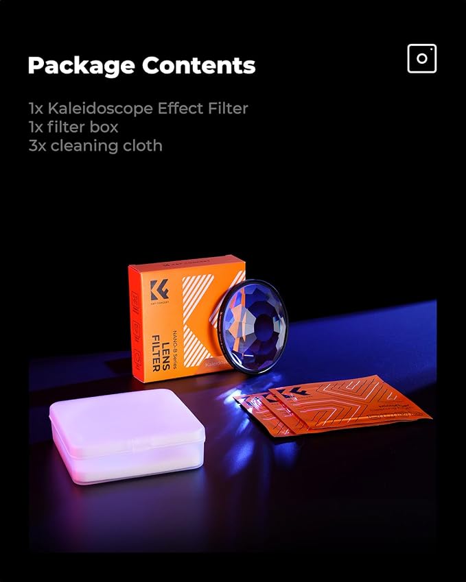 K&F CONCEPT 82mm Kaleidoscope Filter, Special Effects Filter Prism Crystal Glass - Image 7