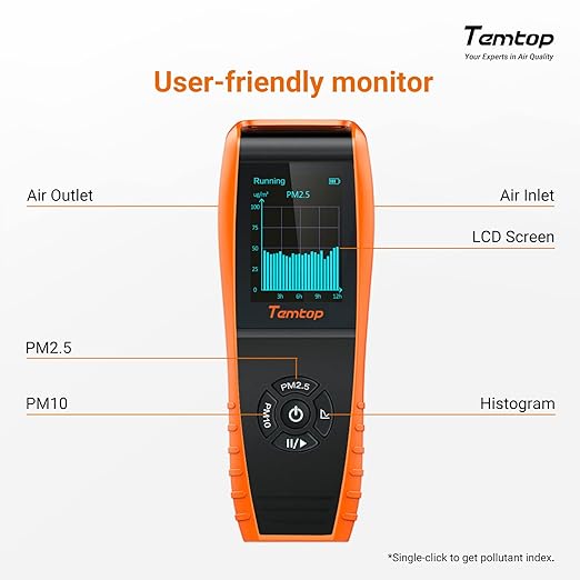 Temtop PM2.5 Monitor P600, Essential Air Particle Meter PM2.5 PM10 Air Quality - Image 6