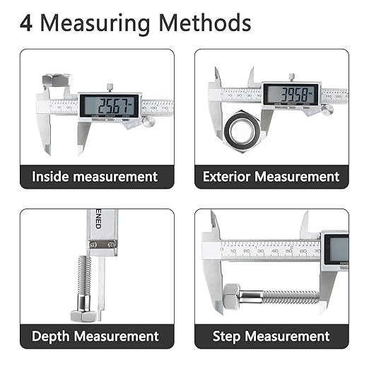Digital Caliper Measuring Tool, IP54 Waterproof Stainless Steel Vernier Caliper - Image 5
