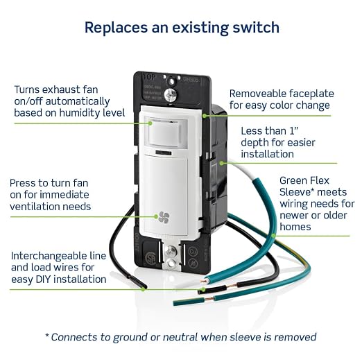 Leviton Humidity Sensor Switch for Bathroom Exhaust Fan, Automate Ventilation - Image 8
