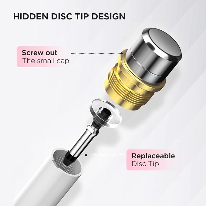 Pen for Samsung Tablet, Capacitive Disc Tip Stylus Pencil & Magnetic Cap - Image 3