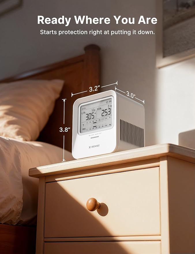 X-Sense Radon Detector, Audible & Visual Alerts, One-Touch Reset, Stores Up to - Image 5
