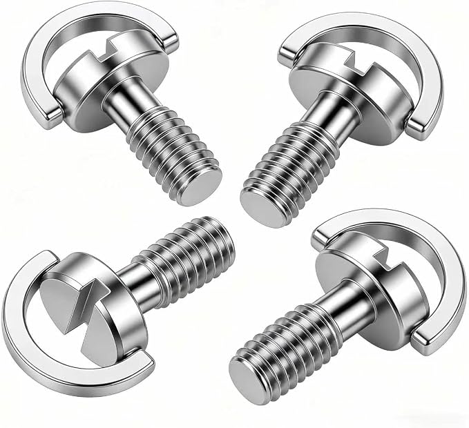4PCS 1/4-20 Threaded D-Shaped Ring Stainless Steel Camera Fixing Screw by Unknown