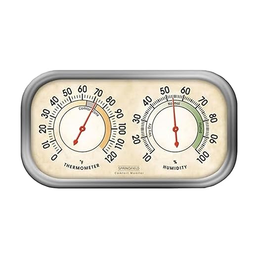 Springfield Color Track Humidity Meter and Indoor Thermometer, Analog Weather by Springfield