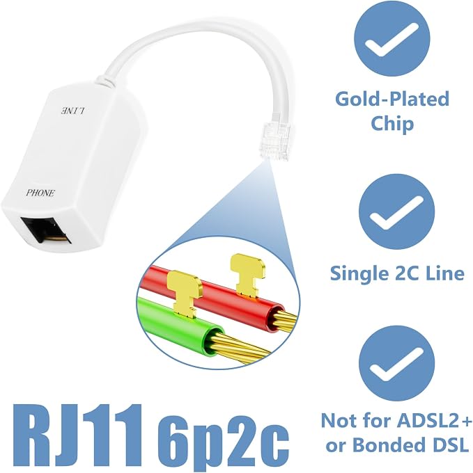 Uvital DSL Filter for Landline Phone, 1 Pack DSL Modem Phone Filter Adapter - Image 4