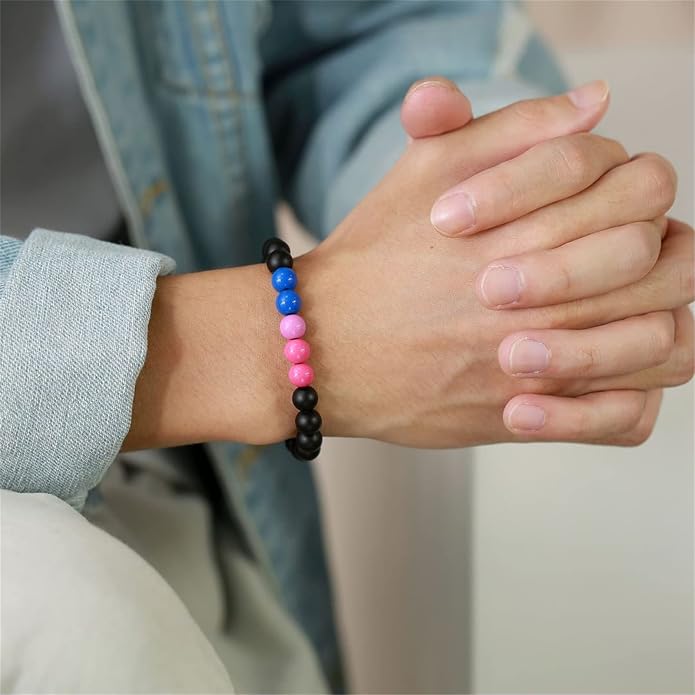 Nanafast Titanium Stainless Steel Rainbow LGBT Pride Bracelet Handmade Braided - Image 6