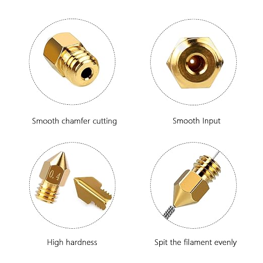 Comgrow 24PCS MK8 Nozzles 3D Printer Extruders Brass Nozzles - Image 3