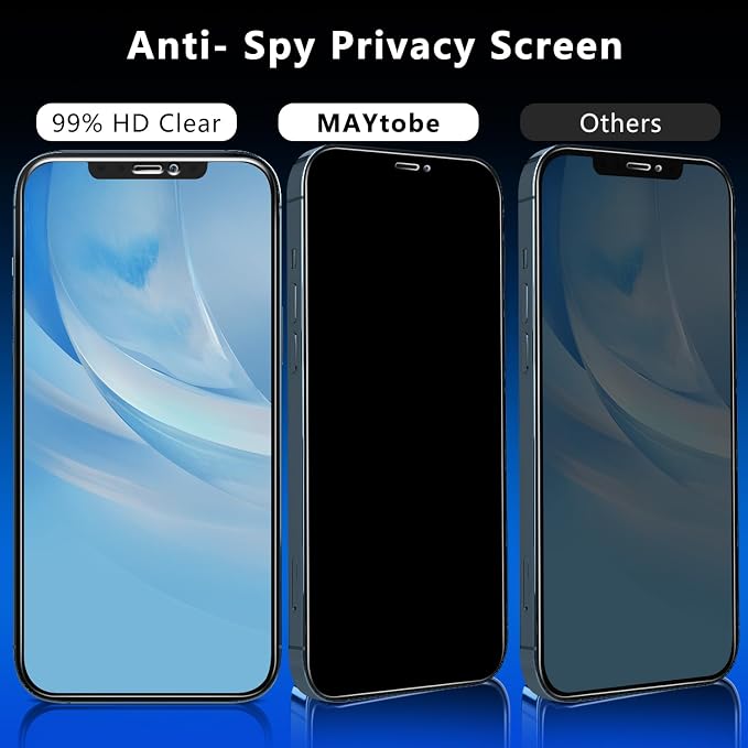 MAYtobe [2+2 Pack Designed for iPhone 12 Pro Max Privacy Screen Protector - Image 3