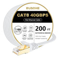 BUSOHE Cat 8 Ethernet Cable 200 FT, 40Gbps 2000Mhz High Speed Flat Cat8 Cable by BUSOHE