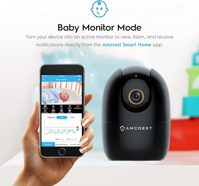 Amcrest 4MP WiFi Camera Indoor, Dog Camera, Sound & Baby Monitor, Human & Pet - Image 5