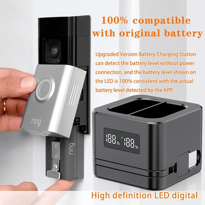 Upgraded, LED Digital Display, for Ring Doorbell Camera 2/3/4, Spotlight/Stick - Image 5