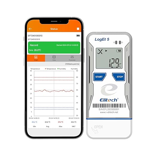 Elitech Bluetooth Temperature Humidity Data Logger FDA Standards, by Elitech