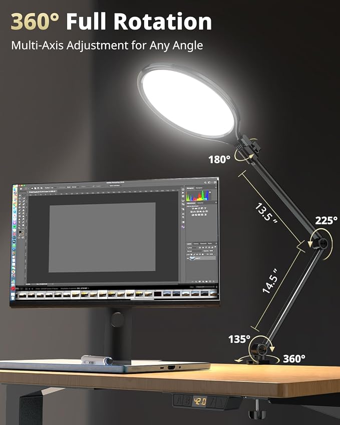 UBeesize 10" Key Light for Streaming, Desk Ring Light - Image 4