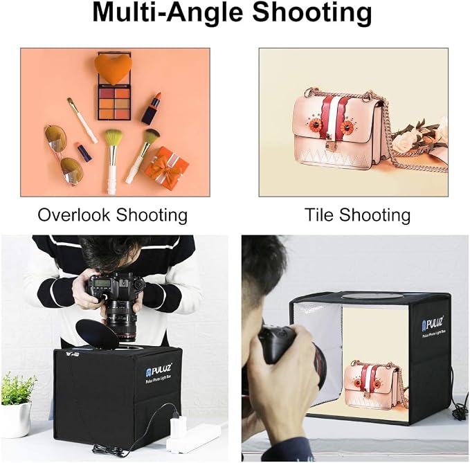 Foldable Photo Box Portable Studio Kit 12 Background Colors LED Dimmable - Image 6