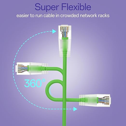 Cat6a Patch Cables 0.5ft Slim, Cat6 Ethernet Patch Cable Pure Copper, Flexible - Image 4