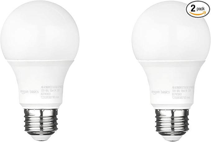 Amazon Basics A19 Dusk to Dawn Sensor LED Light Bulb, 60W Equivalent, 9W Energy by AmazonBasics