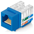 Everest 90° Angled RJ45 Cat6 Keystone Jacks 100-Pack in Blue by EverestMediaSolutions