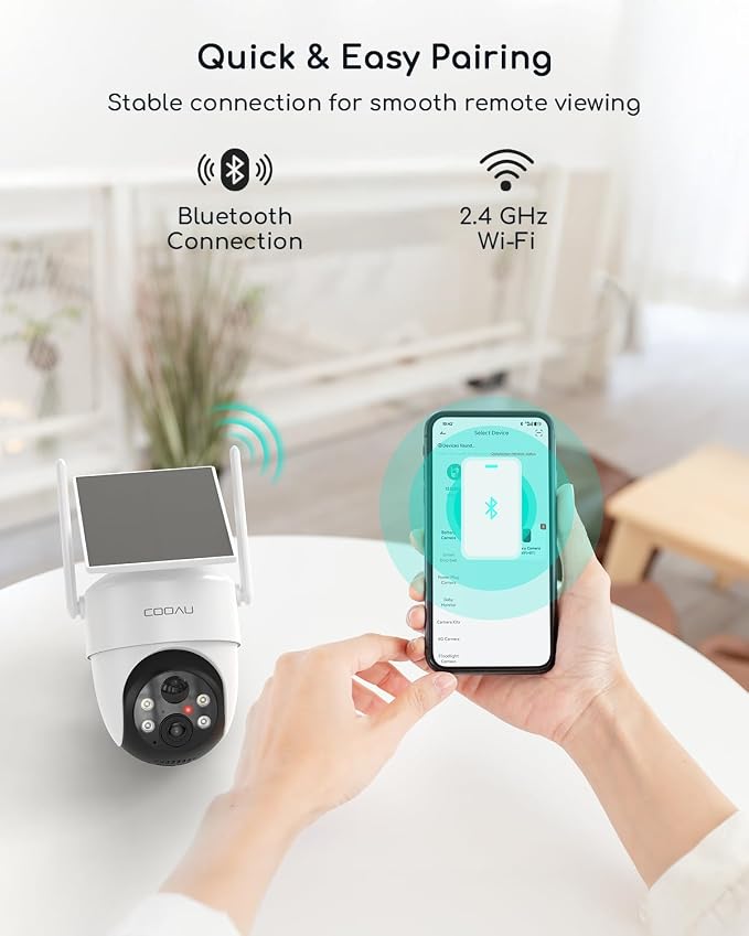COOAU Solar Security Cameras Wireless Outdoor – Low-Light Rechargeable​​ - Image 9