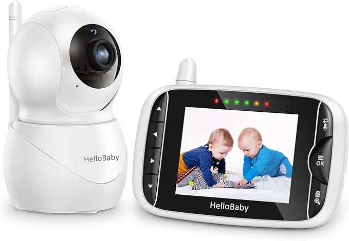 HelloBaby Monitor with Camera and Audio, IPS Screen LCD Display Video Baby by HelloBaby