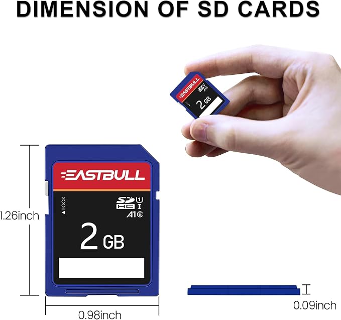 EASTBULL 5-Pack of SD Card 2GB Class 6 SD Card U1 V30 SDHC Memory Card 5-Pack - Image 4