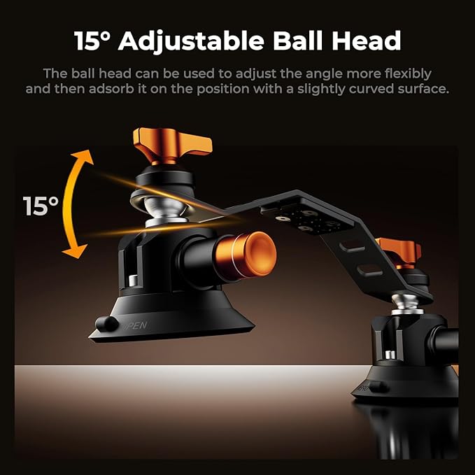 K&F CONCEPT Triple Suction Cup Car Mount - Image 2