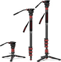 IFOOTAGE Cobra 3 Monopod with Pedal C180F-P with Fulid Head K5S, Carbon Fiber by IFOOTAGE