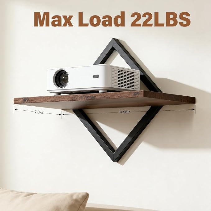 DAWASAPAT Projector Wall Mount Shelf, 14.97" x 7.87" Floating Shelf - Image 5