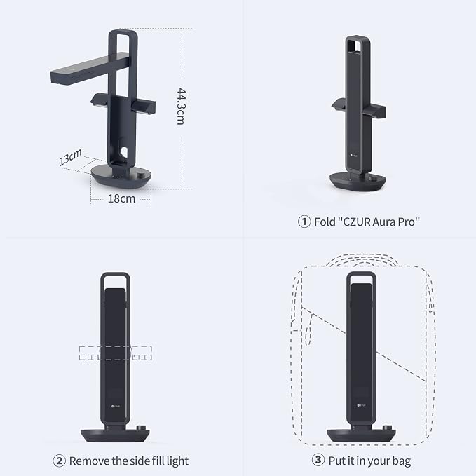 CZUR Aura Pro Book & Document Scanner, Capture A3 & A4, Auto-Flatten & Deskew - Image 9