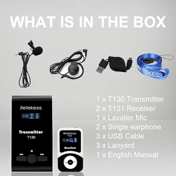Retekess T130 Wireless Audio Tour Guide System, Translation Headphones - Image 6