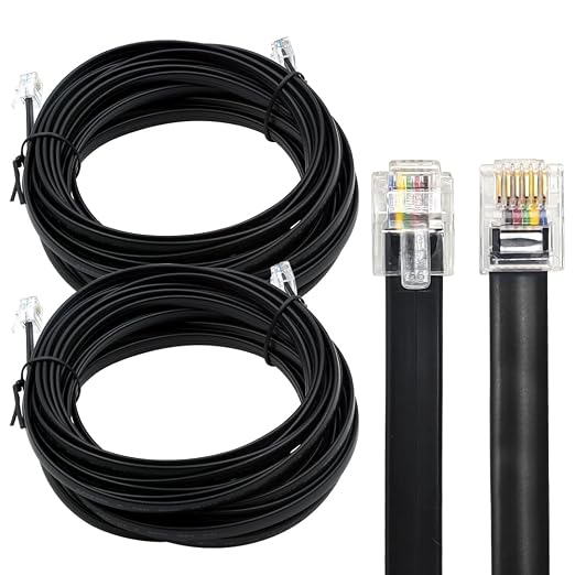 RJ12 Cable 25 feet Telephone Line Cord by XANHAM